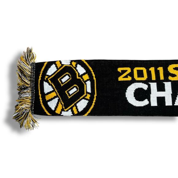 Boston Bruins 2011 Stanley Cup NHL Reebok Faceoff Collection Hockey Scarf 56" - Picture 6 of 13